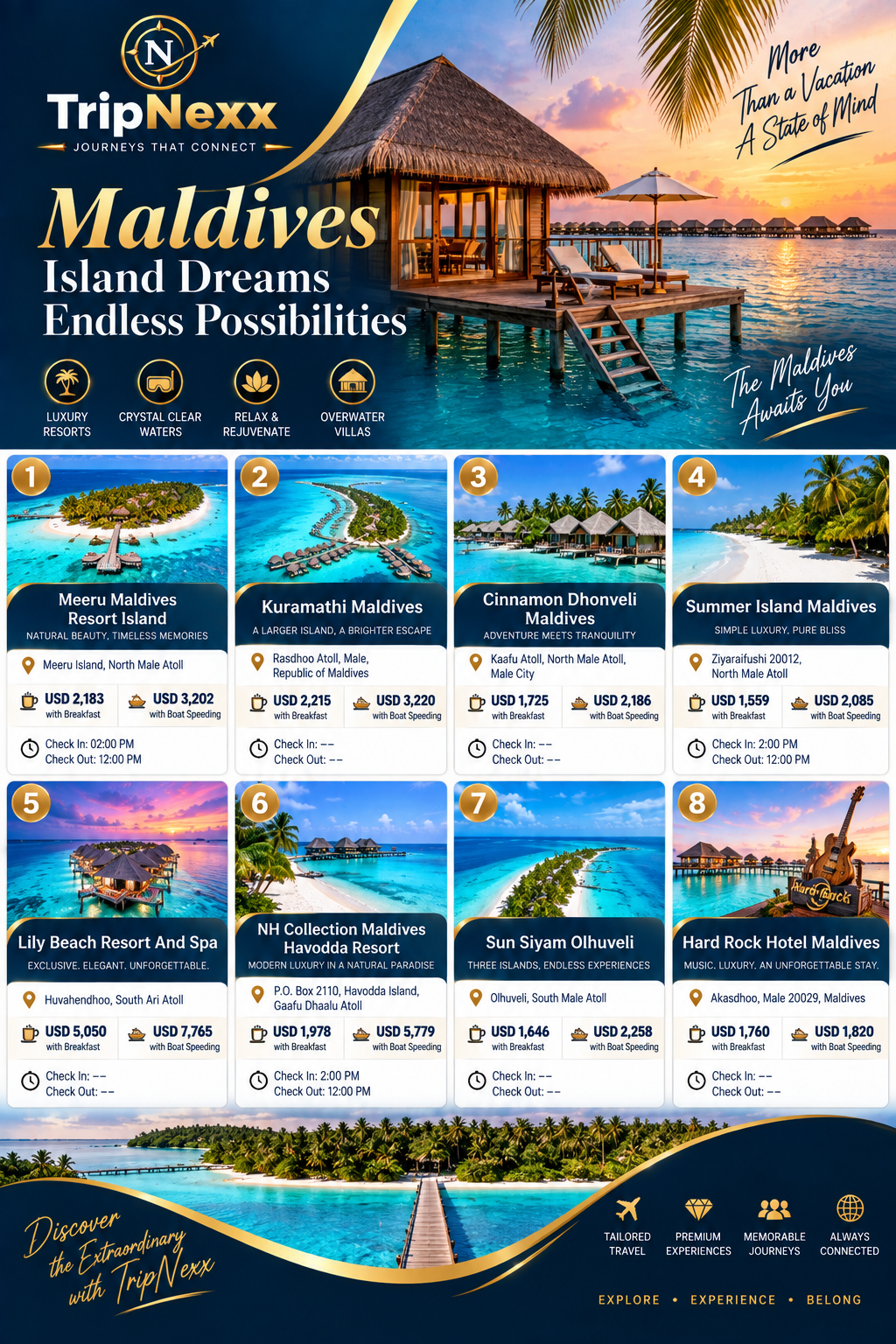 Travel Experiences 15 TripNexx Maldives resort collection resort options